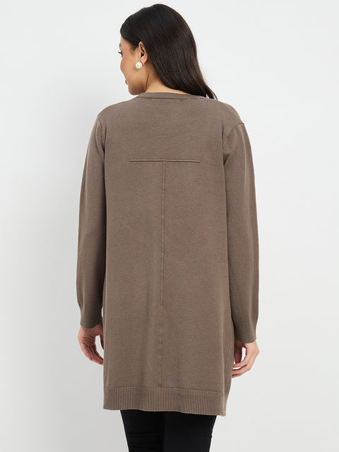 Madame Brown Knit Long Shrug