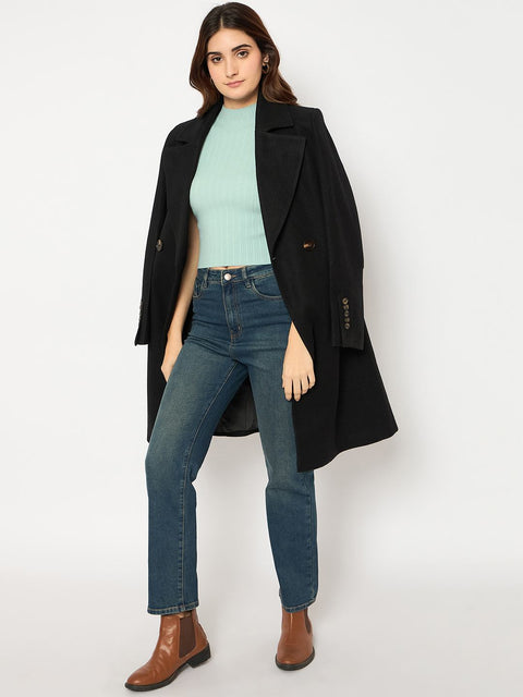 Madame Mock Neck Mint Green Sleeveless Sweater