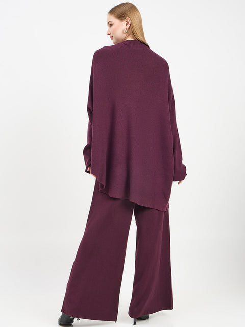 Madame Designer Purple Knit Co-ord Set