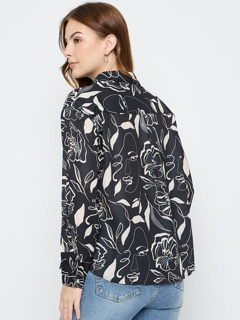 Madame Black Floral Print Shirt