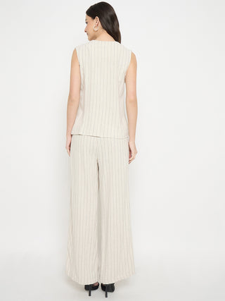 Madame Ivory Viscose Linen Blend Co-Ord Set