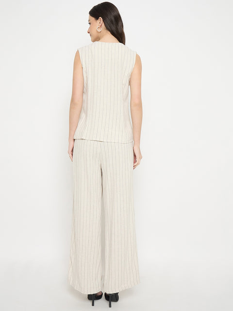 Madame Ivory Viscose Linen Blend Co-Ord Set