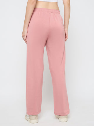Madame Typography Print Blush Pink Track Bottoms