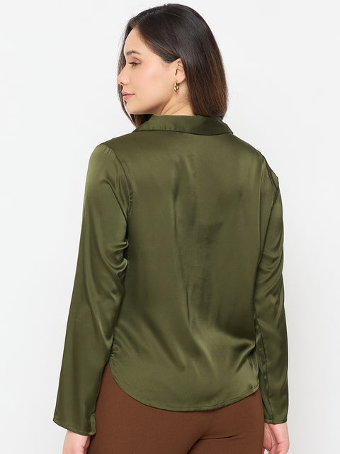 Madame Olive V-Collar Solid Shirt
