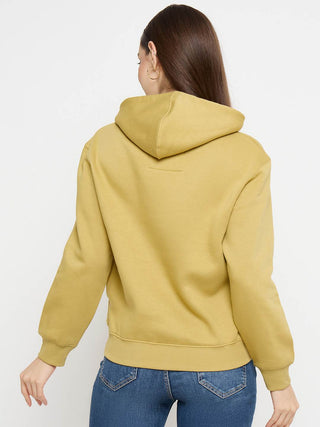 Madame Graphic Print Yellow Cotton Blend Sweatshirt