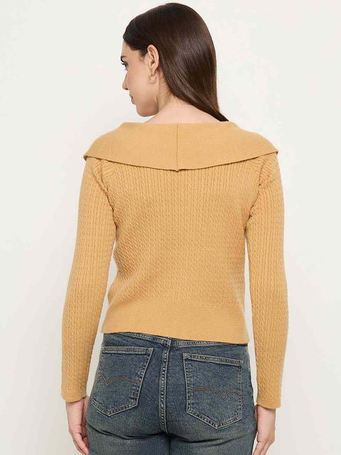 Madame Wide Collar Mustard Yellow Sweater
