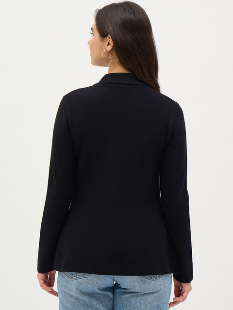 Madame Black Viscose Blend Sweater