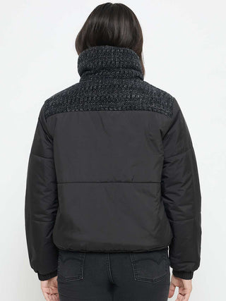 Madame Black Quilted Crop Jacket