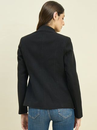 Madame Black Mock Neck Coat