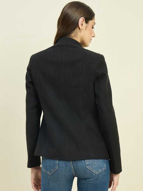 Madame Black Mock Neck Coat