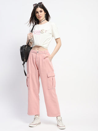 Madame Relax Fit Pink Cargo Pants