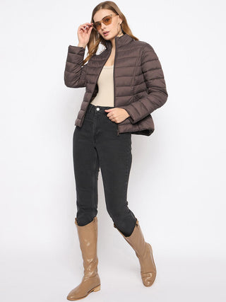 Madame Quilted Coffee Brown Puffer Jacket