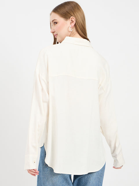Madame Embroidered Off White Shirt