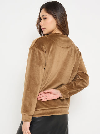 Madame Graphic Print Brown Sweatshirt