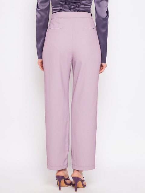 Madame Pleated Mauve Trouser