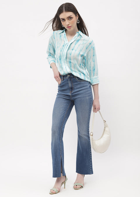 Madame Tie-Dye Aqua Blue Regular Top
