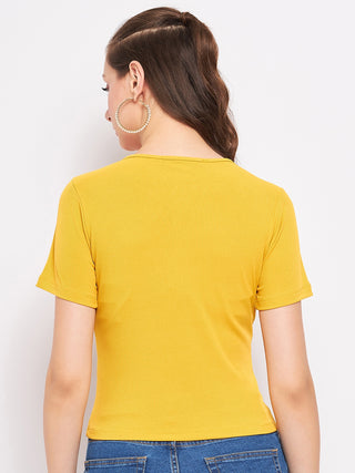 Madame Casual Mustard Cotton Top