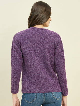 Madame Purple Cardigan with Buttons