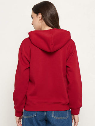 Madame Graphic Print Red Hoodie Sweatshirt