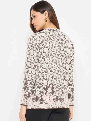 Madame Animal Print Brown Cardigan