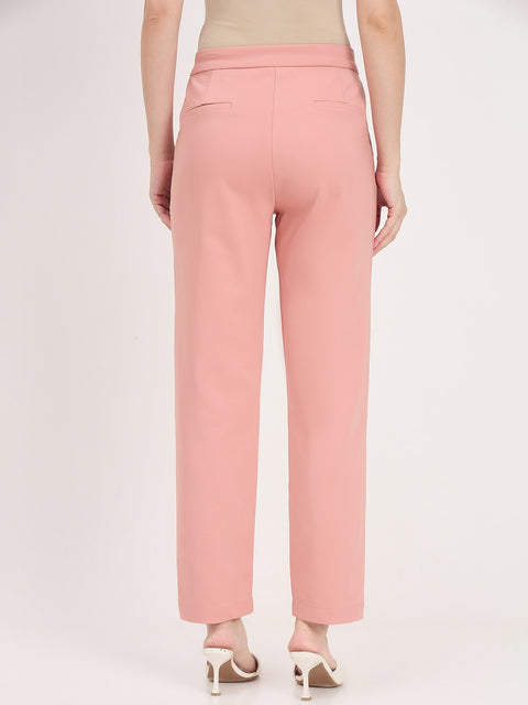 Madame Blush Cotton Blend Tapered Trousers