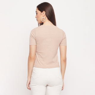 Madame Keyhole Detailed Beige Top