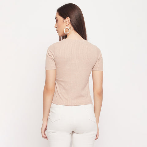 Madame Keyhole Detailed Beige Top