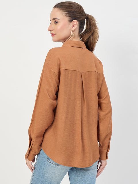 Madame Rust Embroidered Rayon Full Sleeve Shirt