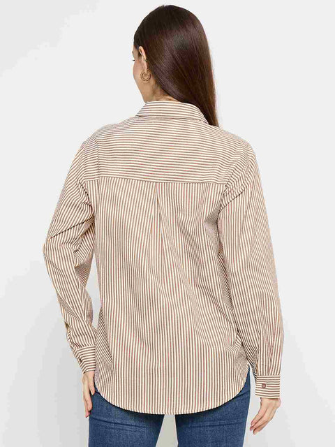 Madame Embroidered Brown Shirt