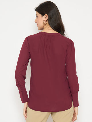 Madame Maroon Solid Shirt