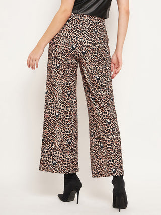 Madame Women Printed Brown Trouser