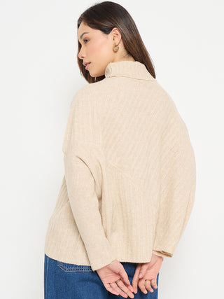 madame Mock Neck Fit and Flare Sweater