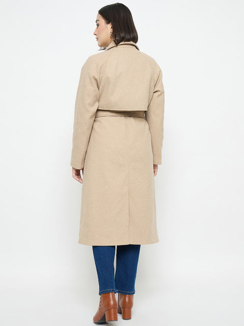 Madame Beige Belted Long Coat