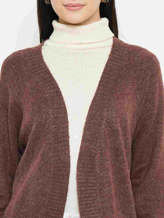 Madame Acrylic Chocolate Brown Long Open Shrug