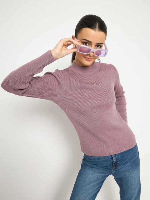 Madame Acrylic Mock Neck Garnet Skeeve