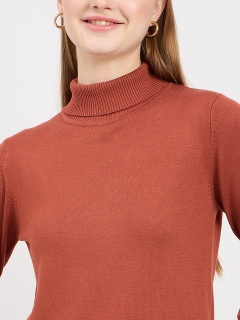 Madame High Neck Rust Sweater