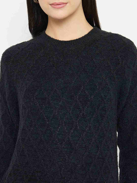 Madame Geometric Print Black Sweater