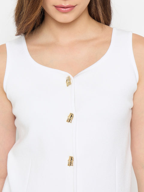 Madame Viscose Blend Off White Knit Top