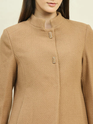 Madame Khaki Mock Neck Coat