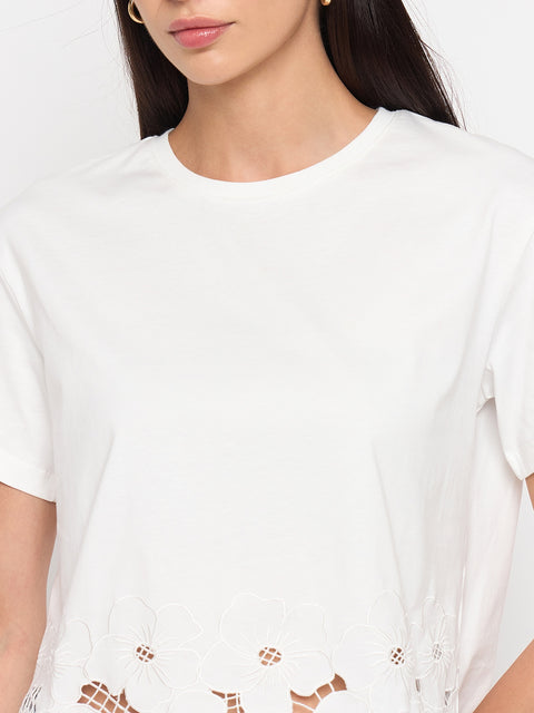 Madame White Puff-Sleeve Cotton Top