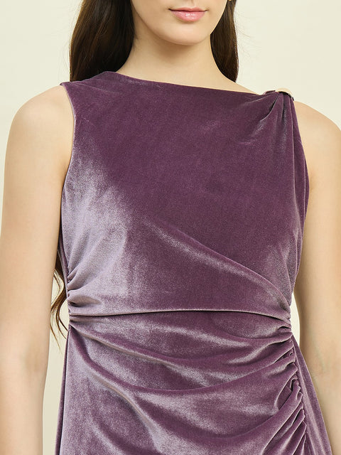 Madame Draped Purple Bodycon Dress