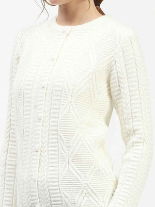 Madame White Buttoned Cardigan