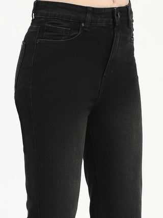 Madame Mid-Rise Black Straight-Fit Jeans