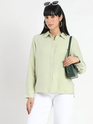 Madame Apple Green Rayon Blend Shirt