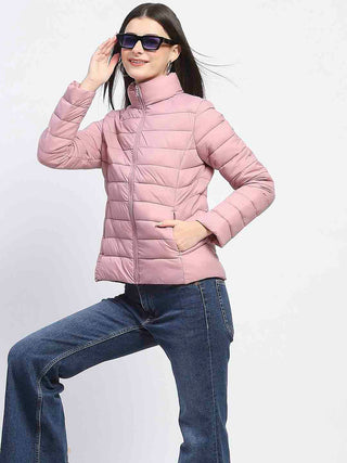 Madame Quilted Purplish Pink Puffer Jacket