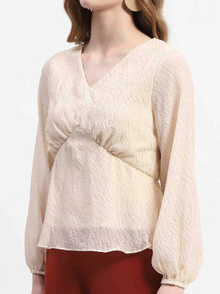 Madame Beige Empire Waist Top