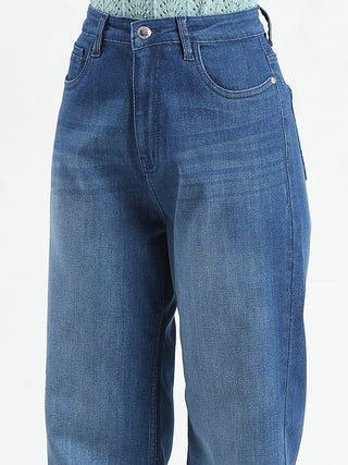 Madame Stone Wash Wide Leg Dark Blue Jeans