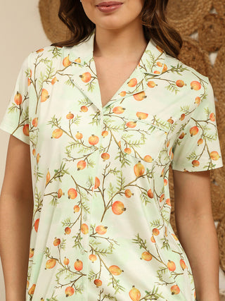 mSECRET All Over Print Top and Bottoms Mint Green Nightsuit
