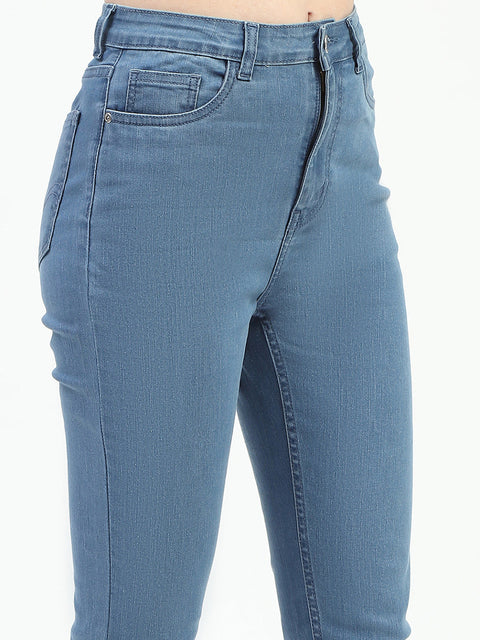 Madame Mid Blue Slim Fit Cotton Jeans