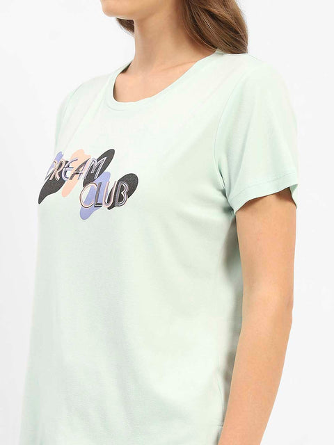 mSECRET Printed T-Shirt with Pajamas Nightsuit Set